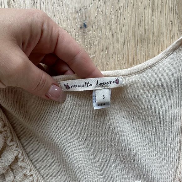 vintage nanette lepore ruffle fit flare romantic delicate feminine dress small - Picture 4 of 6